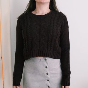 Burgundy Cropped Sweater